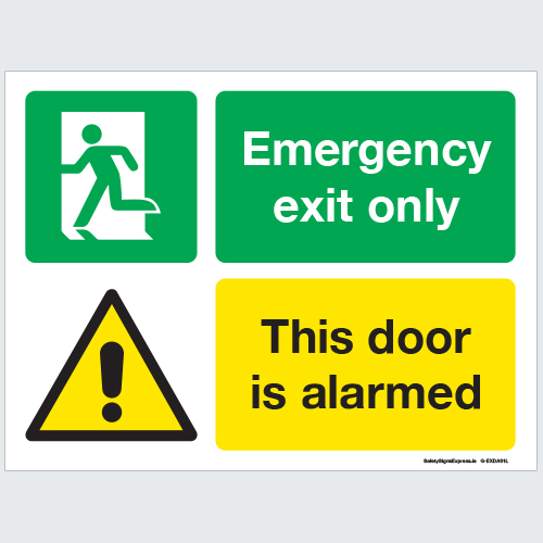 Emergency Exit Sign - Door Alarmed